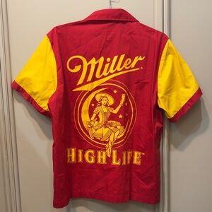 MILLER HIGH LIFE REWARDS OLD TIME BOWLING SHIRT SIZE L MENS